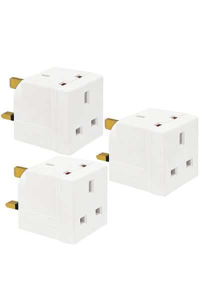 Choice 2 Way Double Plug Adaptor - Multi Plugs Extension Sockets Adapter - UK 3 Pin Socket Extensions 25...
