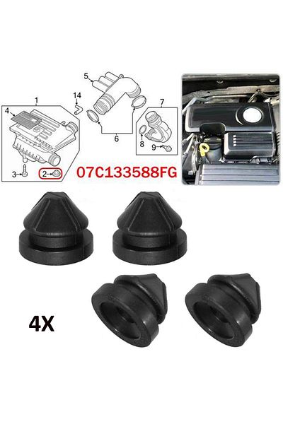 Choice 4PCS Rubber Air Filter Housing Shell Grommet Engine Cover Buffer Bush For PASSAT For GOLF For SCI...