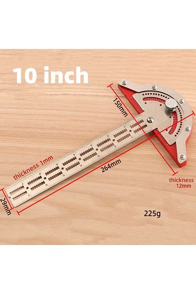 Choice 10 Inch Woodworkers Edge Ruler Stainless Steel Protractor Angle Angle Precision Carpenter Measuring