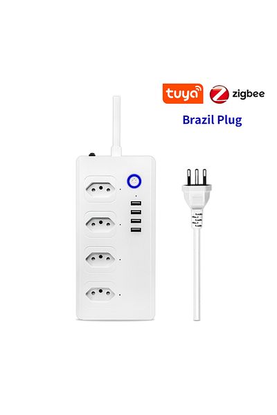 Choice Zigbee Version Tuya Wifi/zigbee Smart Power Strip 4 Outlets Plug 4 Usb Brazil Plugs 1.5m Extension C