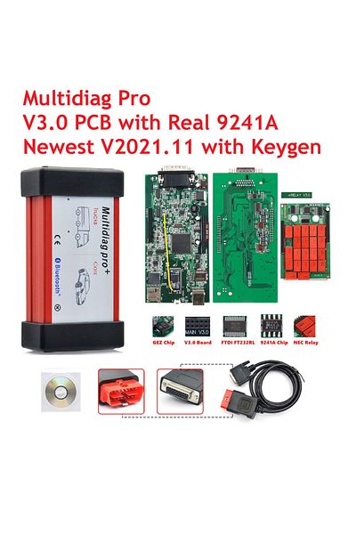 Choice High Quality 9241A Chip Multidiag Pro with Bluetooth V2021.11 with Keygen for Car Truck TCS OBD2 ...