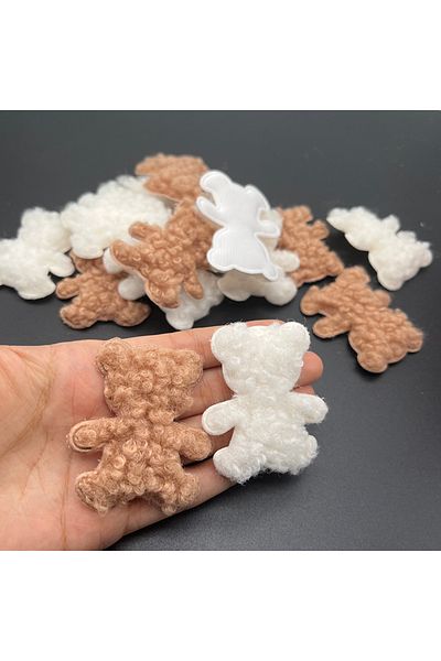 Change Tutto Mixed 20pcs 50*56mm Teddy Plush Padded Bear Head Appliques For Clothes Hat Leggings Sewing Supplies
