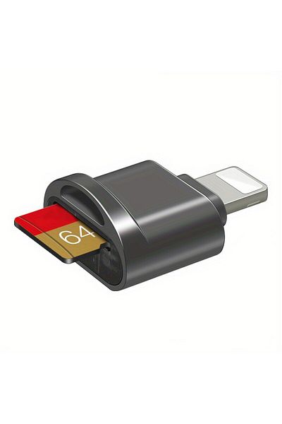 Fomscvka قارئ بطاقات صغير أسود اللون لأجهزة iPhone وiOS 13 وقارئ بطاقات 8-pin ومحول بطاقة ذاكرة Tf وقارئ بطاقات F