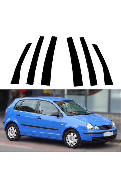 Choice Fit For Volkswagen Polo Mk4 (9N)5-Door Hatchback 2002-2010 Gloss Black Pillar Posts Door Side Win...
