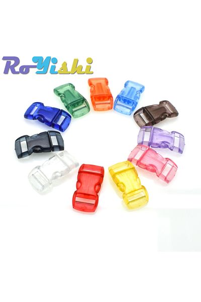 Choice 11pcs Mix Colors 11 Pcs/pack 3/8"(10MM)jelly Clear Colorful Curved Side Release Mini Buckles For Par