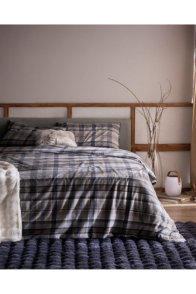 Madame Coco Σετ Παπλωματοθήκη Tristan Single 100% Cotton Flannel - Γκρι