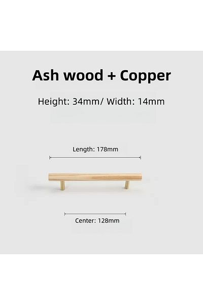 Choice Ash-128 Nordic Wooden Long Drawer Knobs T Bar Handle Walnut Cupboard Pulls Kitchen Cabinet Door Hand