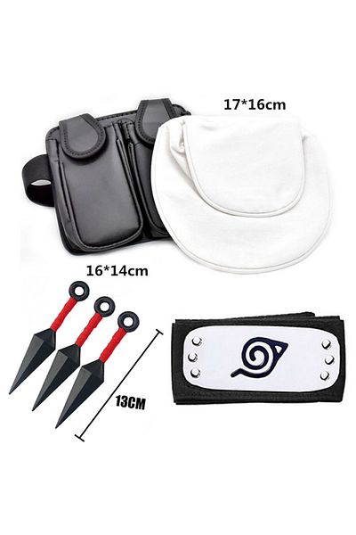 Choice 6pcs Anime Naruto 6pcs/set Costumes Cosplay Accessories Weapon Ninja Bag Kunai Shuriken Prop Akatsuk