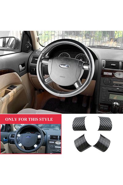 Choice ABS Chrome carbon fiber Steering Wheel Cover Sequin Trim Sticker for Ford Mondeo 2004-2006