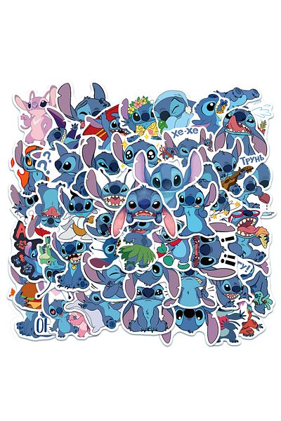 Choice By1241-50pcs 50pcs Disney Lilo & Stitch Stickers Kawaii Cartoon Decals Diy Diary Laptop Luggage Skat