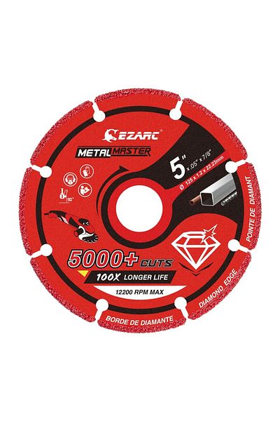 Choice 125mmx1.2mmx22.23mm Metal Cutting Diamond Cutting 1pc Ezarc Diamond Cutting Wheel 5'' X 7/8 Inch For