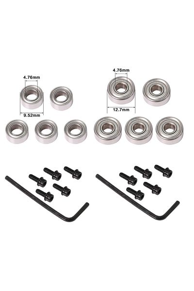 Choice 10pcs Router Bit Top Mounted Ball Bearings Guide Milling Cutter Bearing Wrench Set For Woodworkin...