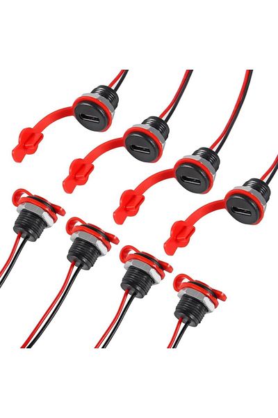 AOKIN 8pcs 2pin 8/16pcs Type-c Female 2pin Type-c Female Socket Connector Waterproof Jack Female Charging