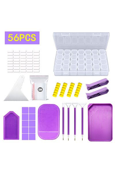 Choice 18x11x5cm 56pcs 56pcs 5d Diamond Painting Tools And Accessories Kits Pen Clay Tray Stylo Diamond Emb