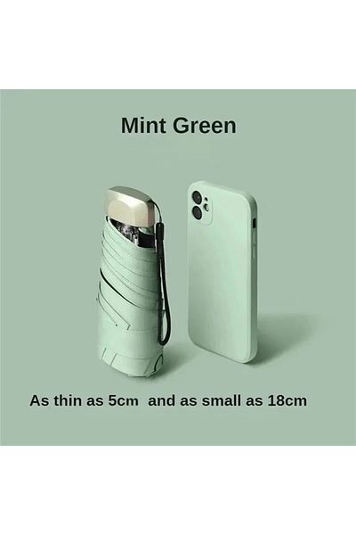 Choice 1pc Matcha Green 1pc 55% Off Mini Sun Umbrella Pocket Rain Umbrella Vinyl Folding Uv Ultraviolet Pro
