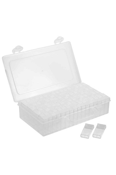 Choice 1pc 64 Slots Plastic Seed Storage Box With Label Stickers Multi-purpose Diamond Embroidery Storage C