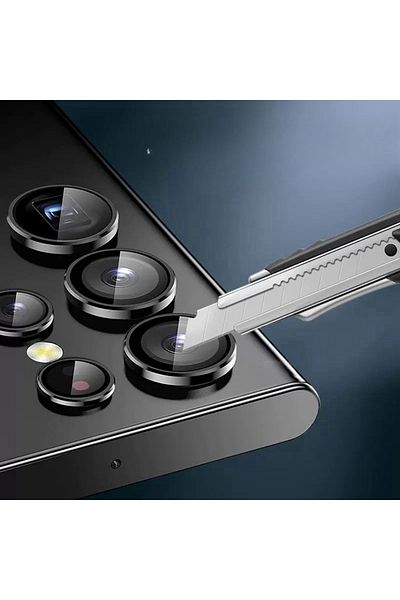 Choice For S23 Ultra Black For Samsung Galaxy S24 S23 Ultra Metal Ring Camera Lens Protector Lens Tempered