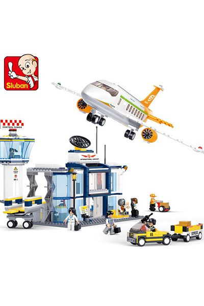 Choice 0367 Sluban 0367 Building Blocks International Airport Boy Small Particle Piecing And Assembling To