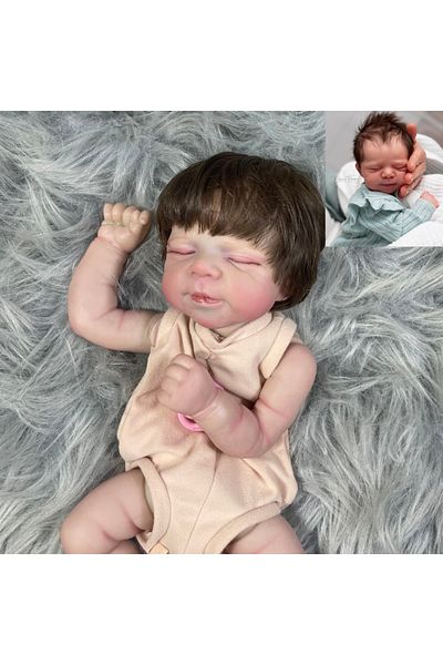MRB With Cloth Body Painted Doll Kit 18 Inch Already Painted Vinyl Reborn Doll Kit Pascale Sleeping With