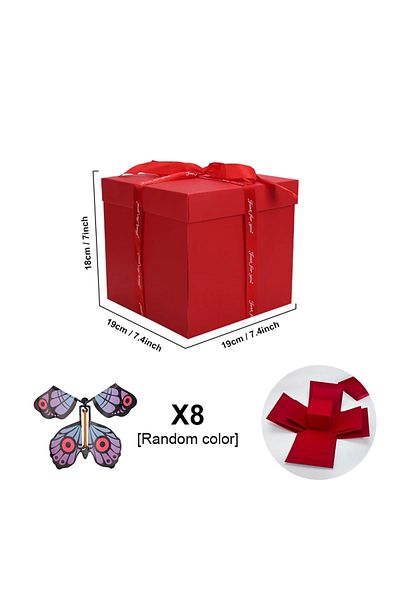 Choice 19x19x18cm Red Butterfly Explosion Box Gift Diy Snacks Gift Box Mystery Surprise Explosion Box Valen