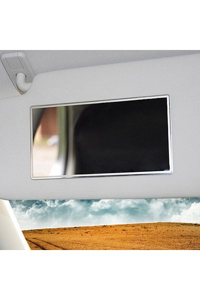 Choice White Car Stainless Steel Portable Auto Sun-shading Visor Car Makeup Mirror Car Interior Mirror Univ