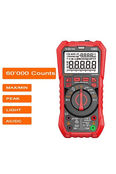 Choice RICHMETERS RM158D NCV Digital Multimeter 60000Counts Auto Ranging AC/DC Voltage Meter Flash Back ...