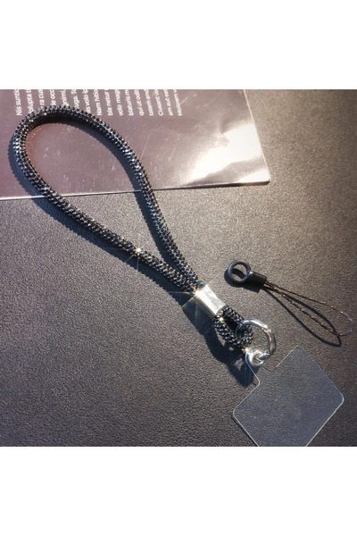 Choice حبل معصم للهاتف المحمول مرصع بأحجار الراين اللامعة باللون الأسود لهاتف iPhone مع سلسلة معصم من الكريستال الماسي