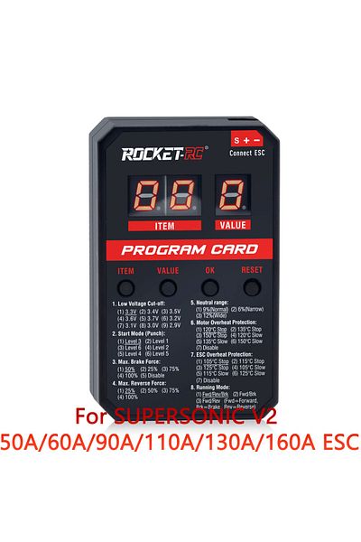 SURPASS HOBBY V2 Led Program Card Rocket-rc Supersonic V2 Led Program Card Rc Car For 50a/60a/90a/110a/130a/160a B
