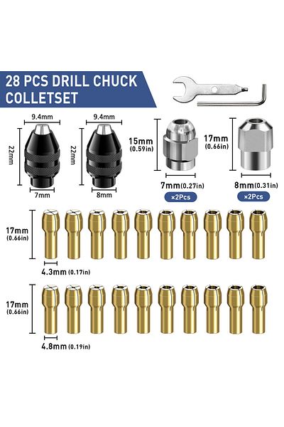 Choice C Keyless Chuck1/32" To 1/8" Replacement 4486 And 4485 Drill Keyless Chuck Shank Rotary Tool Quick .