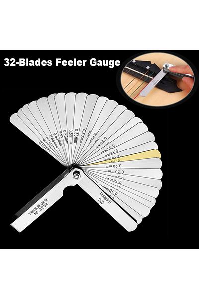 XMSJ New 32 Blades Feeler Gauge Accuracy 0.04-0.88mm Thickness Gap Gauges Stainless Steel Feeler Metri...