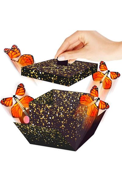 Choice B Creative Surprise Flying Butterfly Box Prank Diy Butterfly Explosion Gift Box Party Decorations