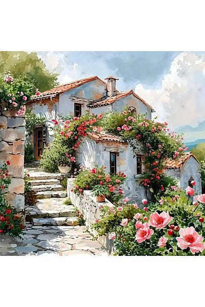 Choice Full Round 50x50cm 4831 Evershine Full Diamond Painting House Landscape New Collection 5d Diy Diamon