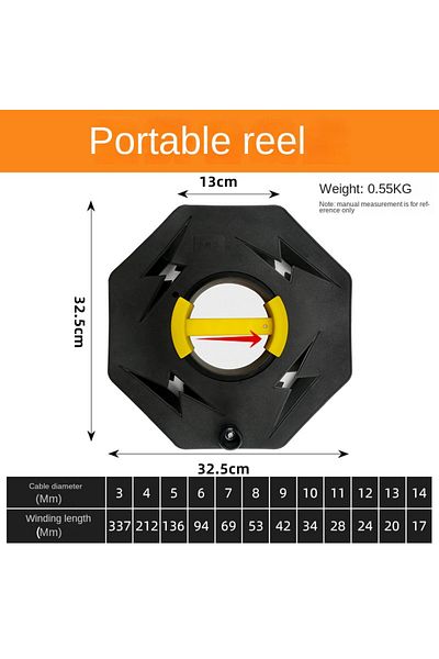 Choice 1pcs Rolling Line Dish Practical Cable Tidy Reel Heat Resistant Cable Storage Wheel Big Handle Crank