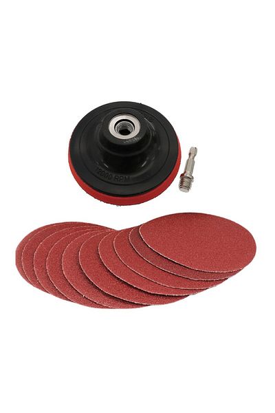 DAZZLEEX 10Pcs 100mm Sanding Disc 60-240 Grit Sandpaper Buffing Wheel Hook And Loop Backing Pads For Elect...