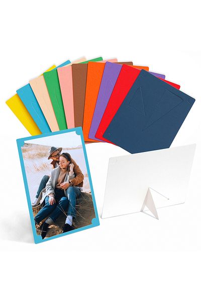 Choice 8 Inch 10 Colors 10pcs Paper Photo Frame Simple Color Cardboard Picture Frame Set