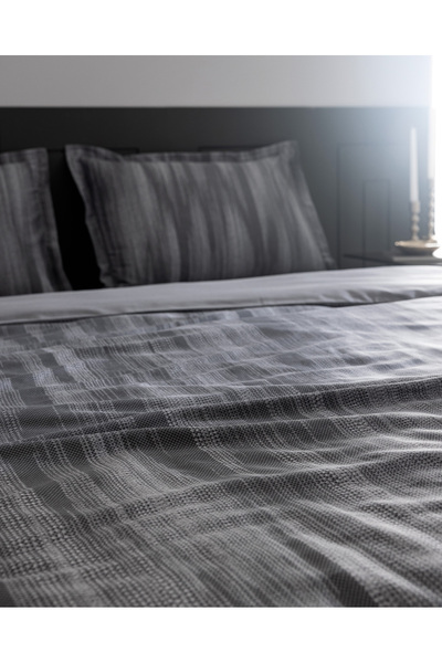 Madame Coco Raphael Anthracite Double Satin Duvet Cover Set - 100% Cotton Printed