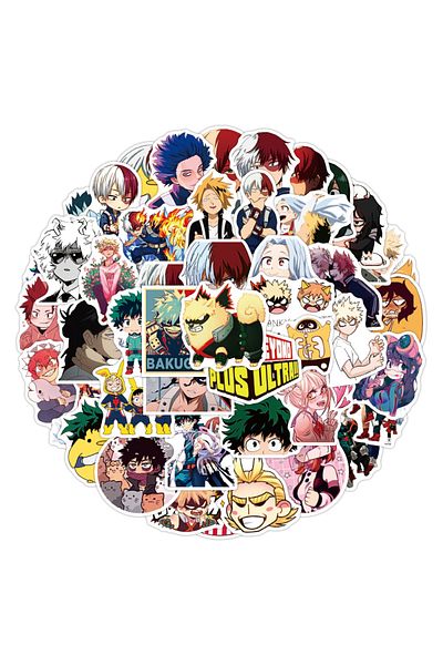 Choice 50PCS Japanese Anime My Hero Academy Graffiti Waterproof Stickers Creative Trendy Fridge Guitar M...