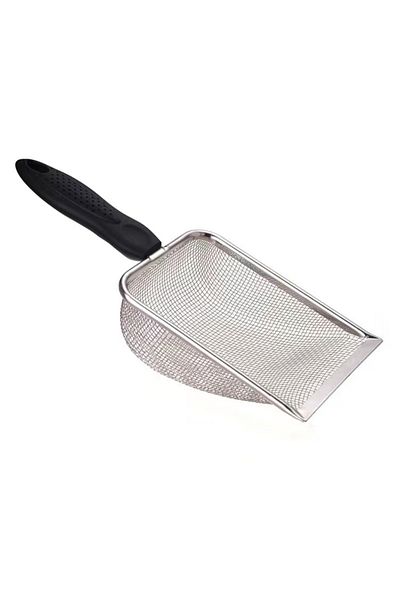 Choice Black Durable Stainless Steel Litter Scooper - Ergonomic And Easy To Clean For Cats & Dogs, Heavy-du