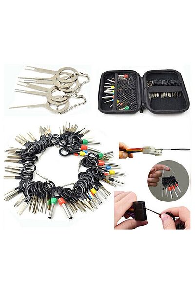 Choice 100Pcs Car Terminal Removal Repair Tools Electrical Wiring Crimp Connector Pin Extractor Kit Keys...