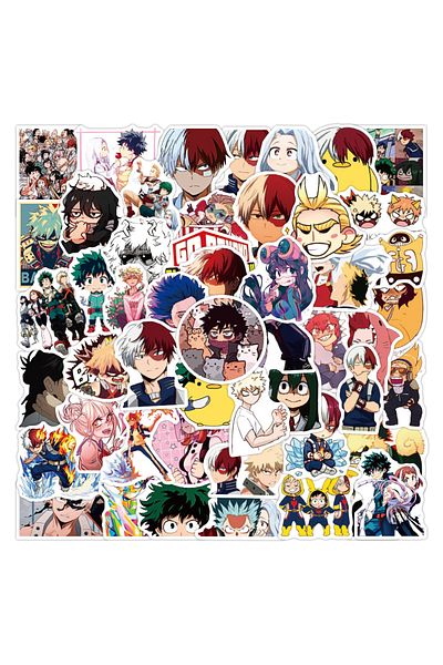 Choice 50PCS Japanese Anime My Hero Academy Graffiti Waterproof Stickers Creative Trendy Fridge Guitar M...