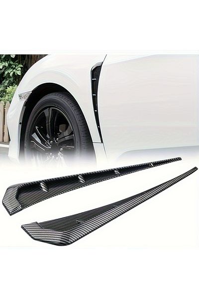 Choice Black 1 Pair Car Fender Side Air Vent Cover Trim Modified Carbon Fiber Black Fender Side Gills Unive