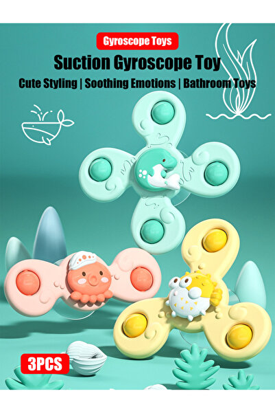 Choice 3 قطع من ألعاب استحمام الأطفال على شكل محيط، 3 قطع/مجموعة، مصاصة استحم...