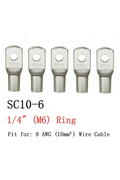 Choice 20pcs 10-6 20pcs 4-25mm Assortment Tinned Copper Lugs Ring Crimp Terminals Battery Wire Welding Cabl