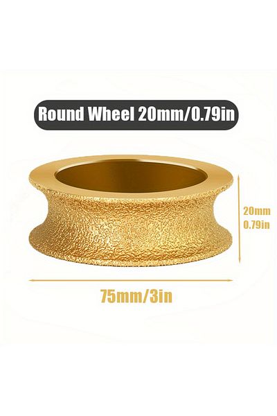 louCnloin 20mm 1pc Dry Vacuum Brazed Diamond Round Polishing Wheel 20mm Bore Dia Ceramic Edging Wheel For Tile