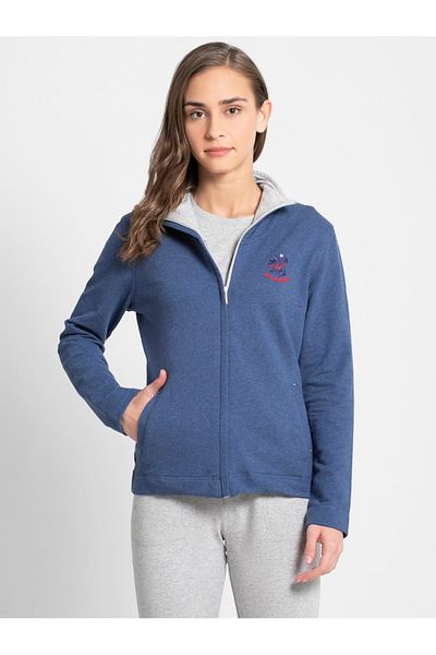 JOCKEY USA Originals Womens Loung Wr Zip Fastening Jacket UL08-01 Blue