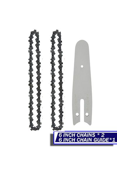 Choice 6in Chains And Guide 6" Electric Chainsaw Saw Chain Guide Blade 1/4" Pitch .043" Gauge 37dl Drive Li
