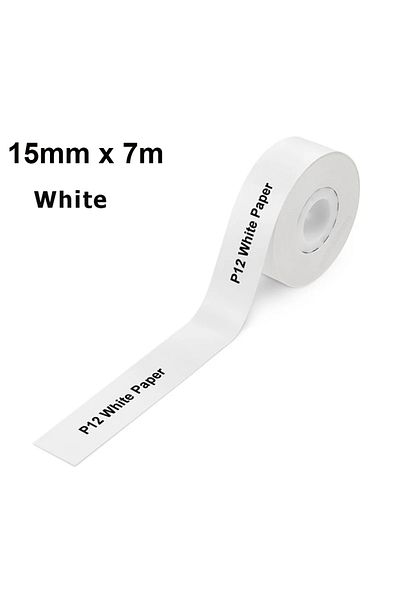 Choice U15mmx7m White P12 Thermal Label Paper 15mm*4m/15mm*7m Adhesive Continue Label Tape For P12/p15/p50/