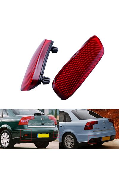 Choice ANGRONG 2x Red Rear Bumper Reflector No Light For Citroen C1 C5 Peugeot 107 206 607 Expert For Fi...