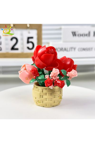Choice No.82 Huiqibao Eternal Flower Model Bouquet Potted Plant Micro Building Blocks Moc Diy Home Desk Dec