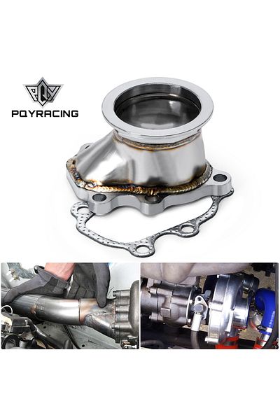 PQY - Stainless Steel Adapter for T25 T28 GT25 GT28 2.5" 63mm V-band Clamp Flange Turbo Down Pipe...